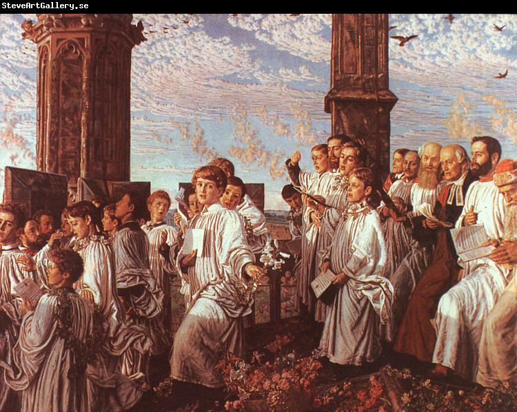 William Holman Hunt May Morning on Magdalen Tower